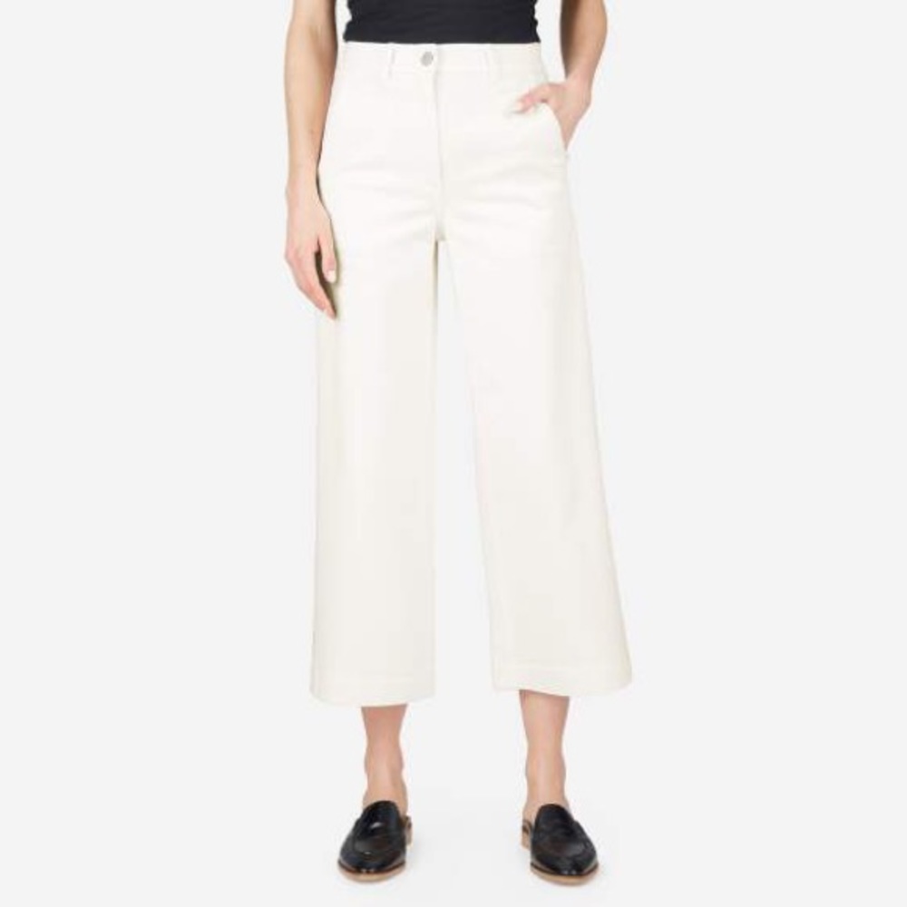 Everlane Wide Leg Crop in White Sz 10